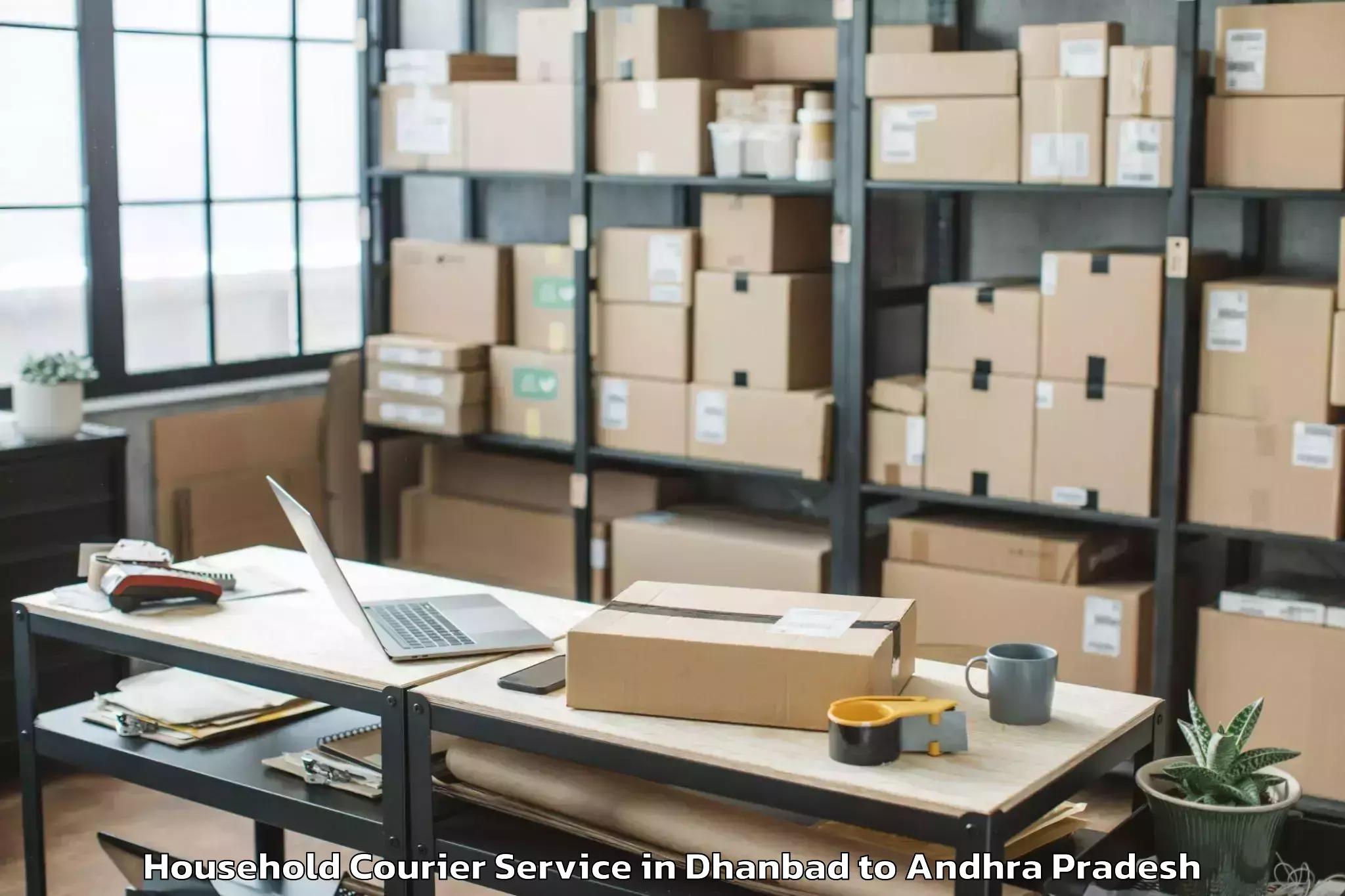 Reliable Dhanbad to Peddvaduguru Household Courier